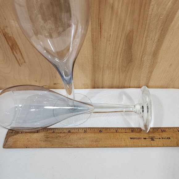 2) Teardrop Blue Luster Champagne Glasses tulip style flute - Picture 8 of 9